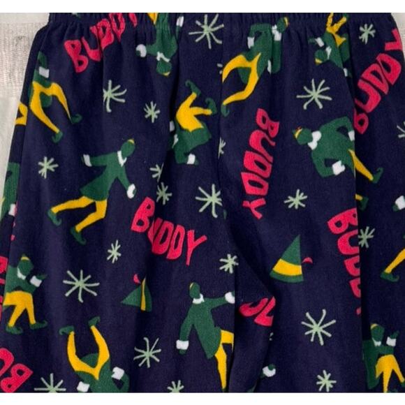 Buddy the Elf Unisex Medium Fleece Navy Blue Pajama Lounge Pants - Picture 5 of 7